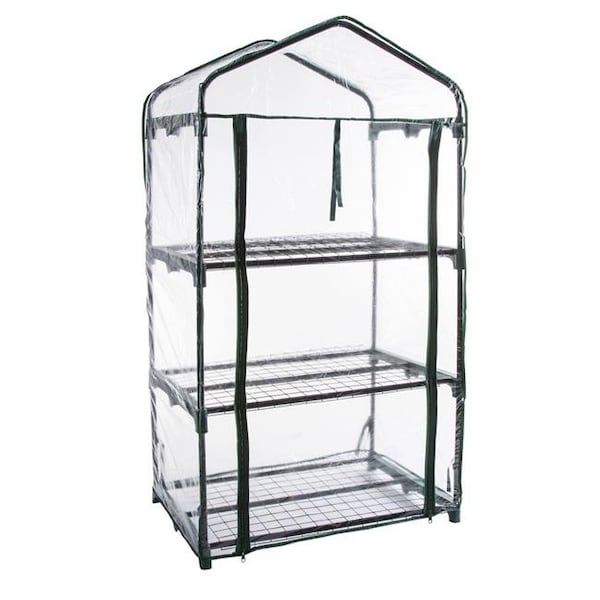 Genesis GEN-3PVC 3 Tier Portable Rolling Greenhouse with Clear Cover